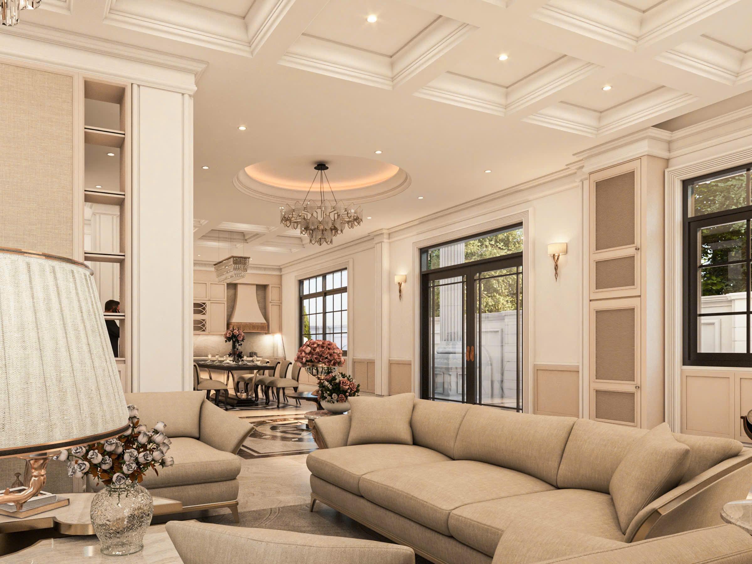 Classic-luxury living room interior designed by DAN ASE